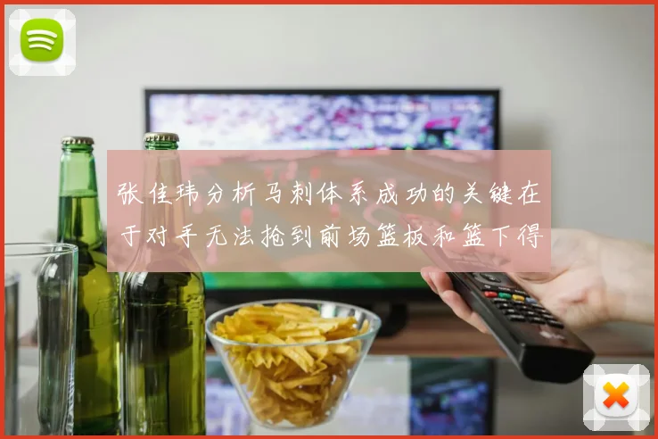 张佳玮分析马刺体系成功的关键在于对手无法抢到前场篮板和篮下得分困难